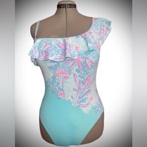 NWT Lilly Pulitzer Caelum one-piece, one shoulder swimsuit, Wmns sz 12